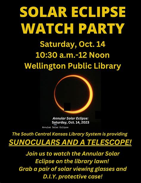 Solar Eclipse Watch Party Will Be Held This Saturday At Wellington