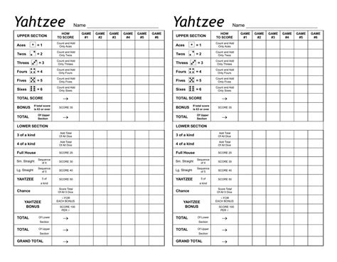 9 Best Printable Yahtzee Score Sheets