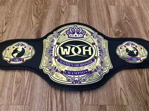 Woh Womens Of Honor Championship Title Belt Gold Plated Wrestling
