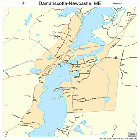 Damariscotta Newcastle Maine Street Map 2316322