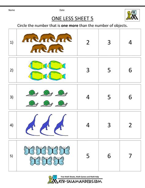 Numbers Worksheet For Kindergarten
