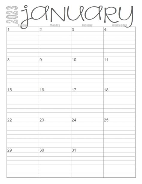 2023 Monthly 2 Page Lined Calendars 85x11 Jan Dec Etsy España