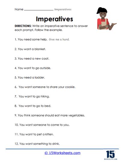 Imperatives Worksheets 15