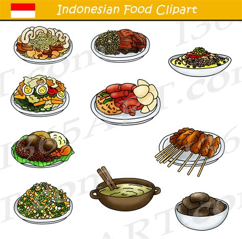 Indonesian Food Clipart Bundle - Clipart 4 School