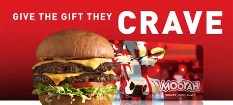 Card may be applied toward the cost of food, beverage and retail merchandise at any landry's, inc. Give the gift they crave - MOOYAH Burgers, Fries and Shakes