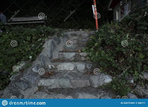 The Stairs Are Made Of Large Stones Canada Stock Image Image Of