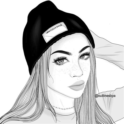 Outlines Nice Black And White Tumblr Outlines Outline Tumblr Drawing Idea Tumblr Girl