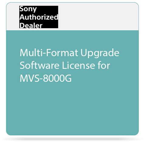 Sony Multi Format Upgrade Software License For Mvs 8000g