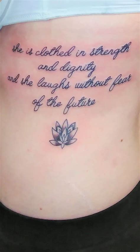 Proverb Tattoo She Is Clothed In Strength And Dignity And She Laughs Without Fear Of The