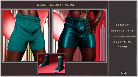 Second Life Marketplace R2a Boxer Shorts Aqua