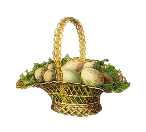 Antique Images Easter Clip Art Vintage Easter Basket Victorian Die