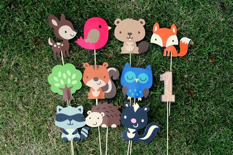 Woodland Creatures Party Center Piece Or Table Topper Choose Three