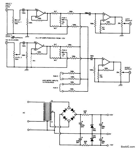 Audio Mixer Circuit Diagram With Pcb Layout