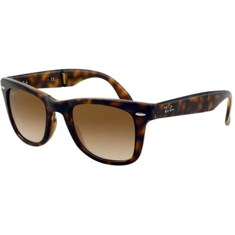 Shop Ray Ban Folding Wayfarer Rb4105 Unisex 50 Mm Lens Sunglasses Brown Large Free