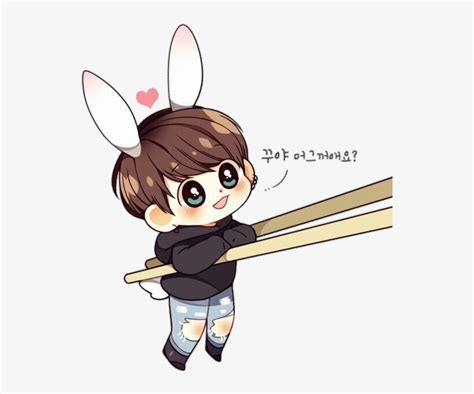 Bts Jungkook Chibi Bunny Cute Sticker Вυииу Png Jungkook Bts Jungkook