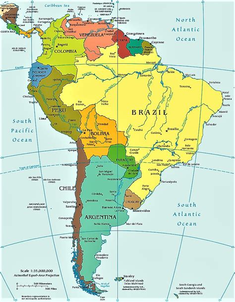 Mapa Político De América Del Sur 【elmapamunditop】