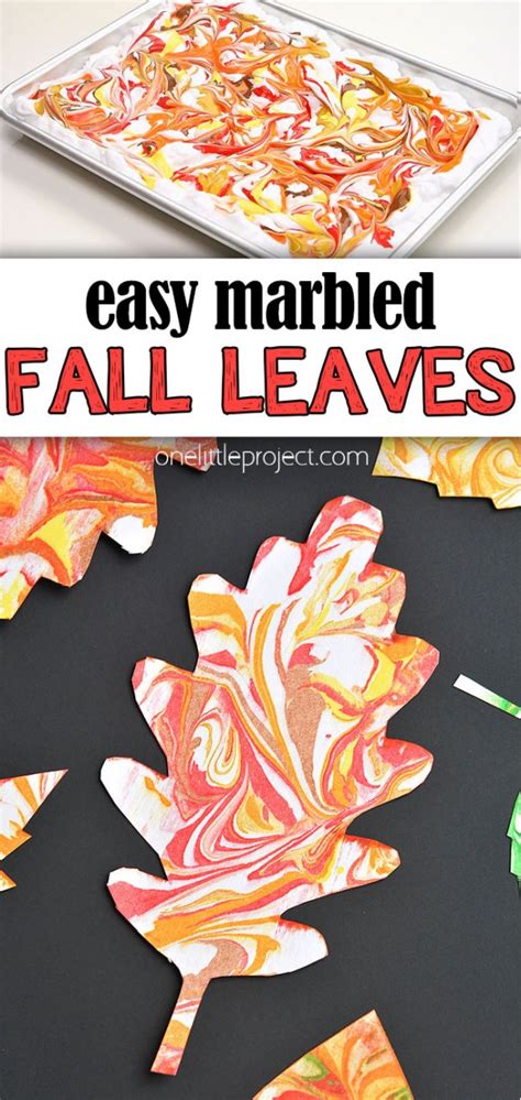 Marbled Fall Leaves Painting Fall Leaf Shaving Cream Art