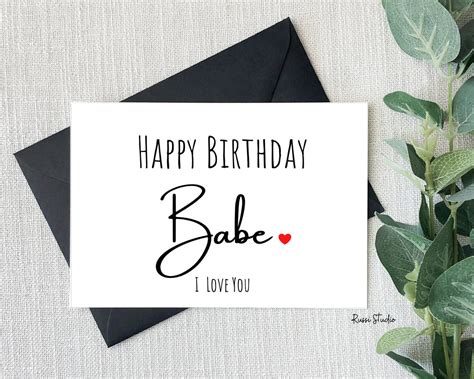 Happy Birthday Babe Printable Birthday Card Card For Him Etsy