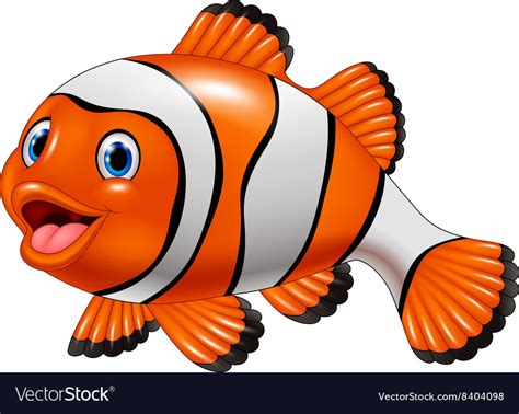 Cute Clown Fish Cartoon Royalty Free Vector Image