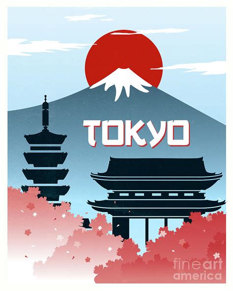 Tokyo Vintage Poster Travel Painting By Pablo Romero Pixels