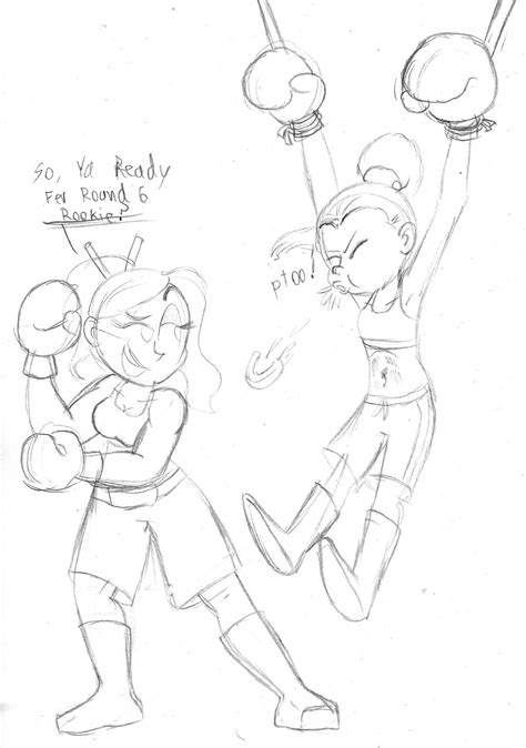 Commission Two Boxing Girls Sketch By Damseldoodles On Deviantart