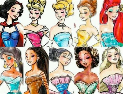 Disney Princesses Adorable Drawings Of The Classic Disney Princesses Disney Pixar