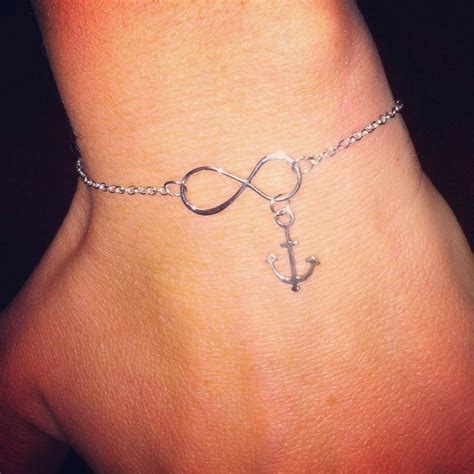 Forever Anchored 925 Sterling Silver Infinity Anchor Bracelet Etsy