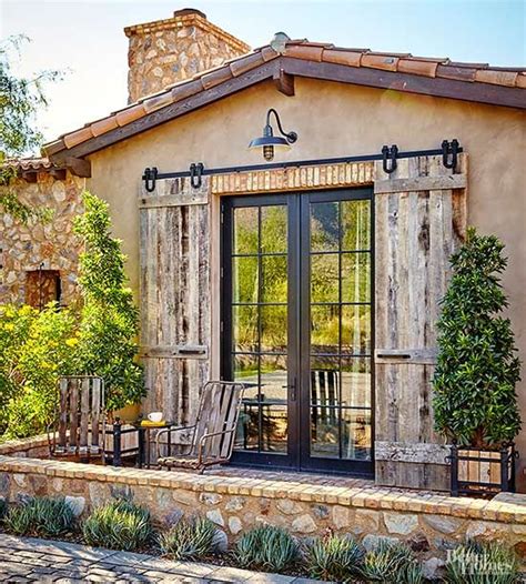 A rustic outdoor cellar entrance, charming creeping ivy, and ruffled farmhouse curtains pulled into the center by a set of crisp shutters. Pin on Homes