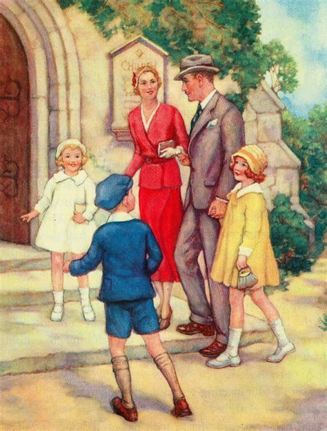 Going To Church By Providence Lithograph Co 1936 Vintage