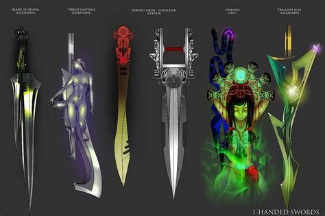 Swordset04 By D1rtah Anime Weapons Fantasy Weapons Fantasy Sword