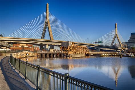 Zakim Bridge A Cable Stayed Bridge Across The Charles River In Boston