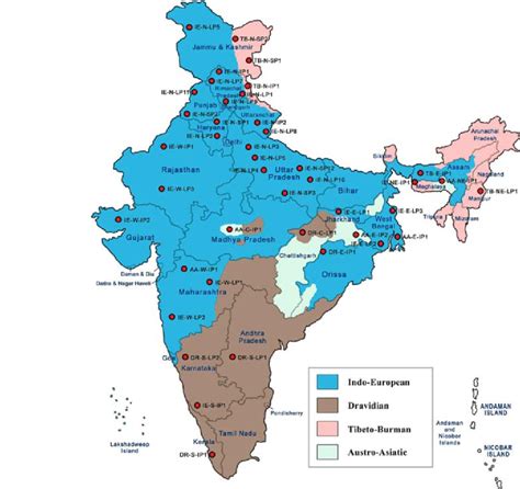 Map Of Languages In India