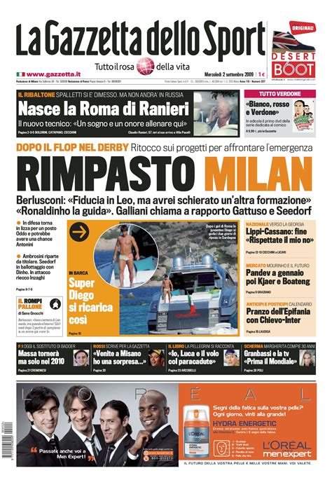 Gazzetta dello sport di oggi, 17 giugno 2021, apre con: Gazzetta dello sport 02/09/09 by decuzzo michael - issuu