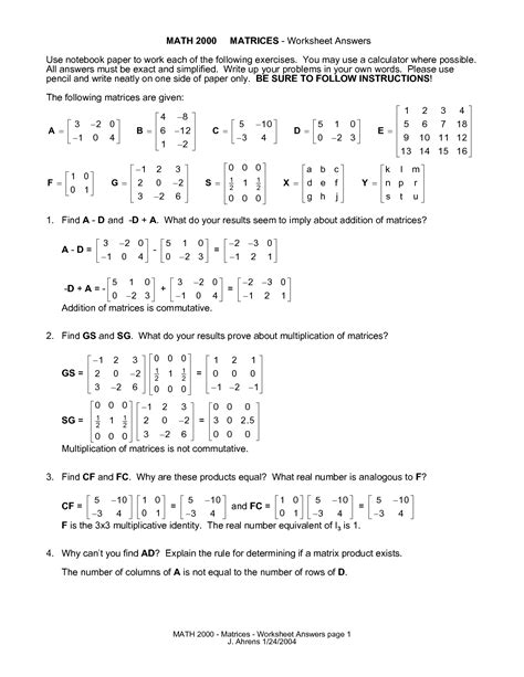 In mathematics, a matrix (plural matrices) is a rectangular array or table of numbers, symbols, or expressions, arranged in rows and columns. 13 Best Images of Matrix Model Worksheets - Printable ...