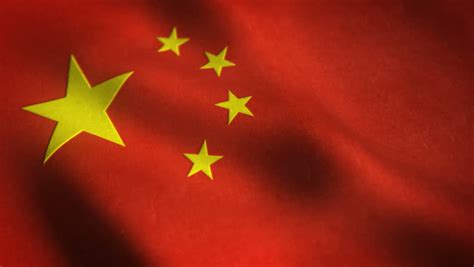 Seamlessly Loopable Waving Chinese Flag Animation 4k