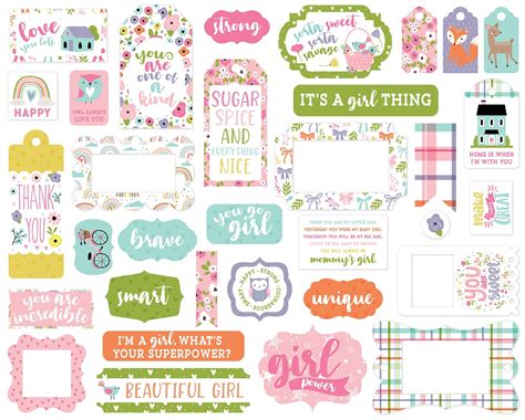 Echo Park Cardstock Ephemera 33pkg Frames And Tags All About A Girl
