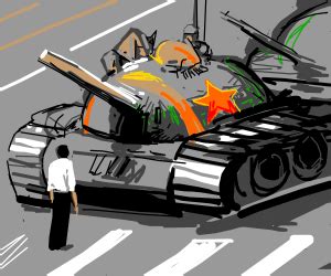 Tank Man In Tiananmen Square Drawception