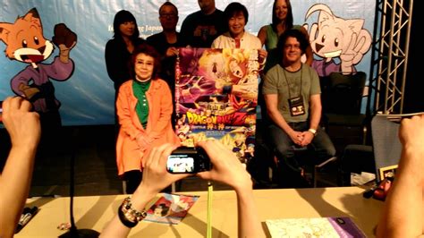 Kara edwards, the voice of videl, kyle hebert, the voice of gohan and the narrator, and yuko minaguchi, the japanese voice of videl, sign the dragon ball z b. Dragon Ball Z Battle of Gods Cast at Animazement with Poster - YouTube