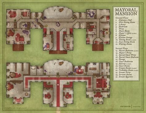 Mayoral Mansion Fantasy Map Fantasy Map Mansions Map