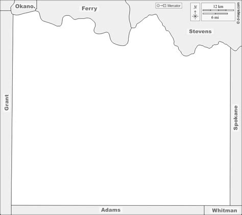 林肯县 免费地图 免费的空白地图 免费的轮廓地图 免费基地地图 边界 名称
