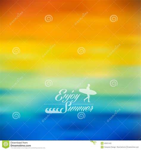 enjoy summer colorful blurred background stock vector illustration of