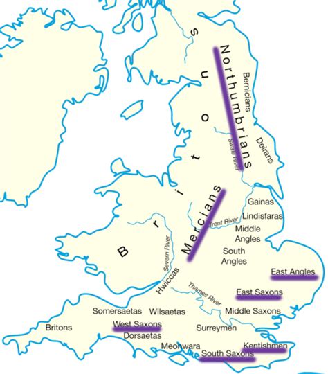 Map England 800 Ad