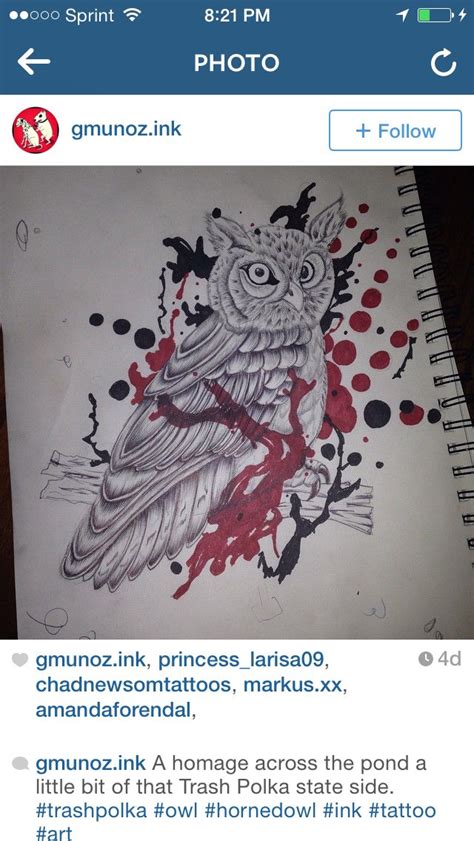 Owl Trash Polka Trash Polka Horned Owl Tatting