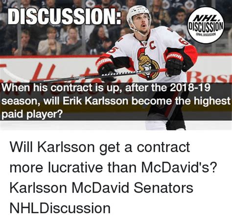 Discussion Discussion When His Contract Is Up After The 2018 19 Season Will Erik Karlsson Become