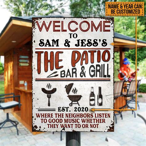 Personalized Patio Grilling Custom Classic Metal Signs Wander Prints