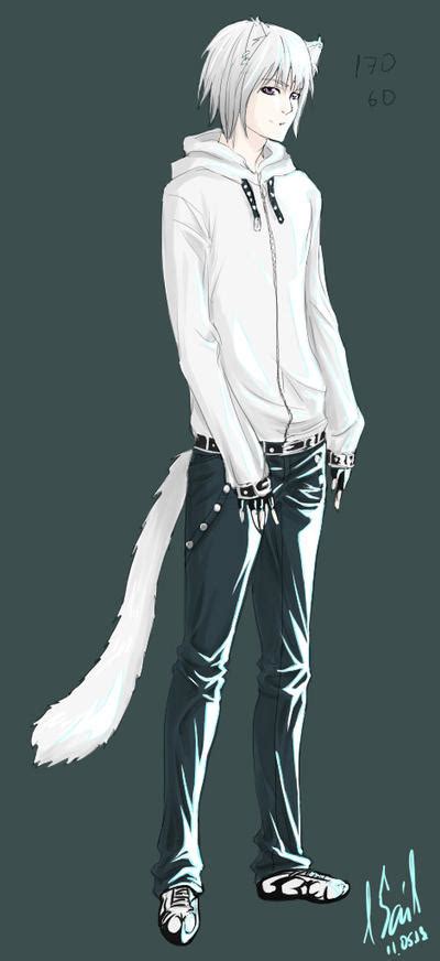 Anime boy white hair , png download, transparent png. neko boy by jyu-ichi on DeviantArt