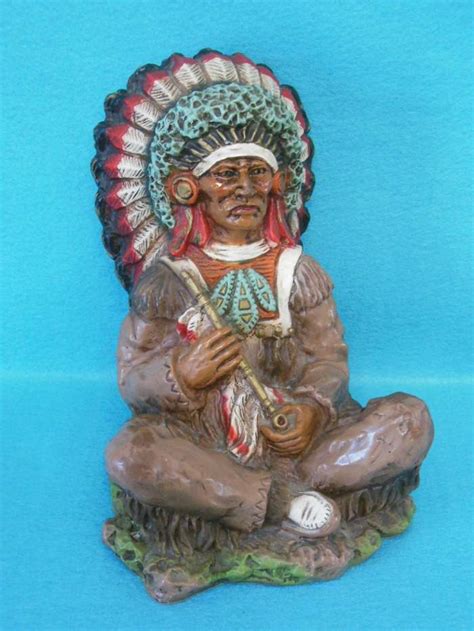 Vintage Native American Chalkware Statue Universal Statuary Indian