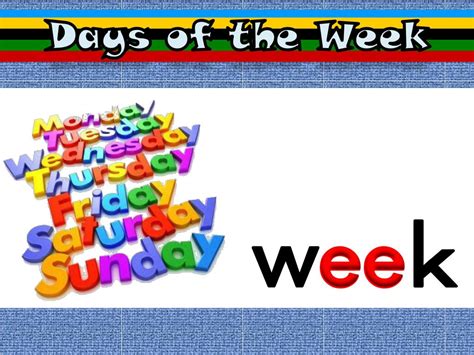 Ppt Days Of The Week Powerpoint Presentation Free Download Id6412621