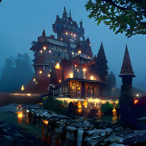 Medieval Castle Under The Moonlight Ai Generated Artwork Nightcafe
