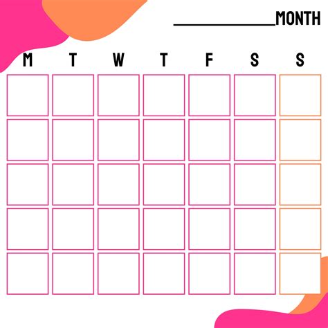 Editable Printable Calendar Template